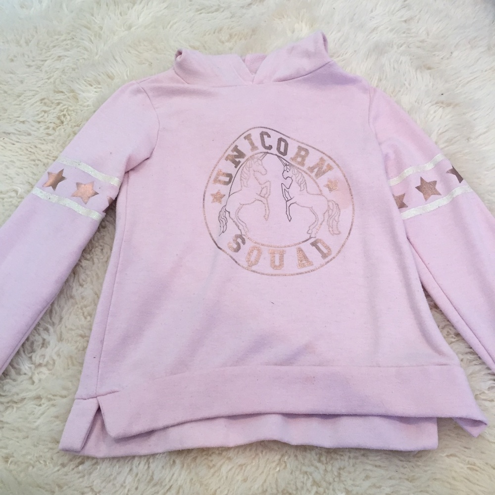 Marshalls Girls 10 Pink Gold Star Unicorn Hoodie